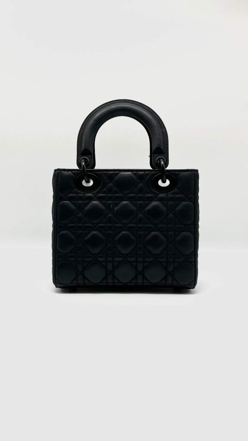 Preowned. Lady Dior Small So Black Matte. 15-MA-1221|7708