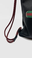 Preowned. Gucci Drawstring Backpack Black Calfskin. 523586|16780