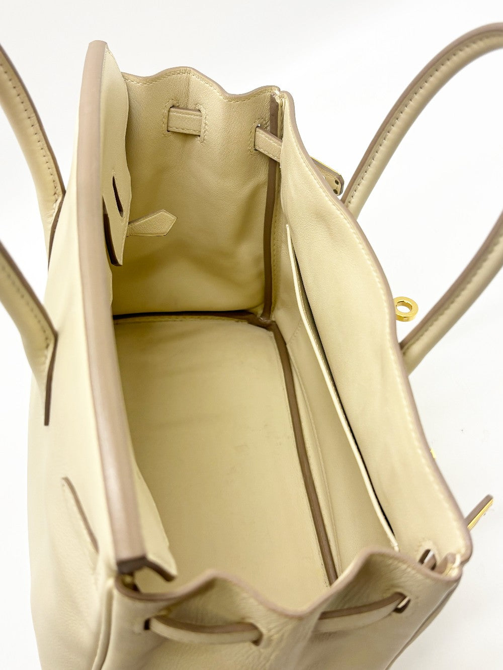Preowned. Hermes Birkin 25 Craie Swift GHW. XCT914IZ|17818