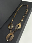 Preowned. Hermes Long Necklace Attelage Gray|10982