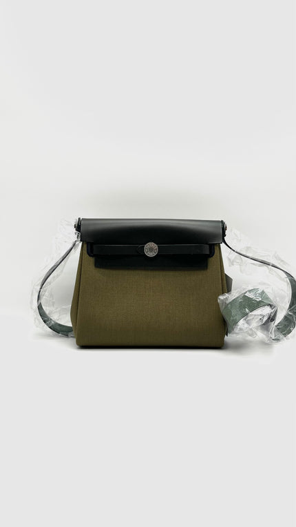 Brand New. Hermes Mini Herbag Zip Vert Olive PHW. GTG001AU|15612