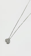 Brand New. HK Setting Small Heart w/ dias Necklace 15-16'' 0.09 CT 14K WG|13507