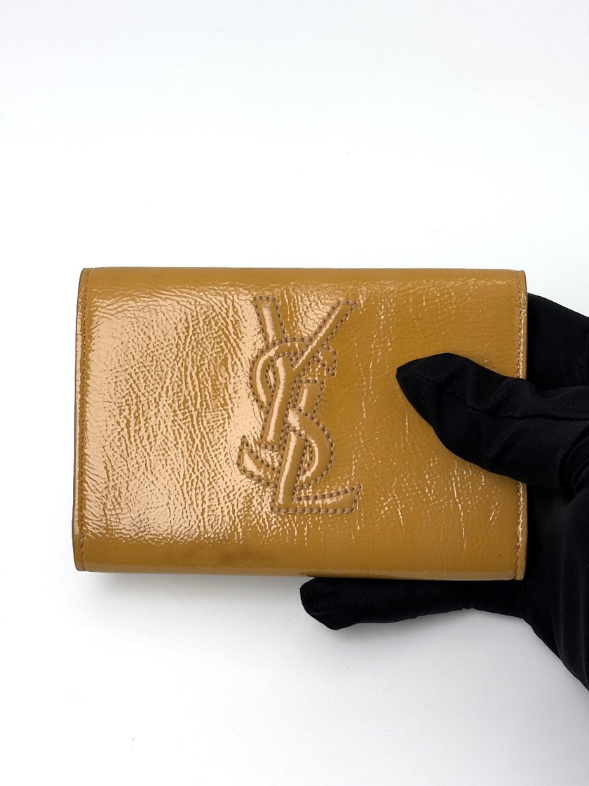 Preowned. YSL Coin Purse Patent Beige|7146