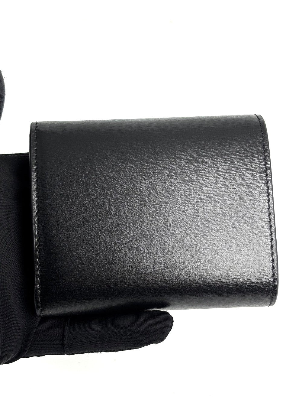 Preowned. Celine Triomphe Flap Black Wallet|12556
