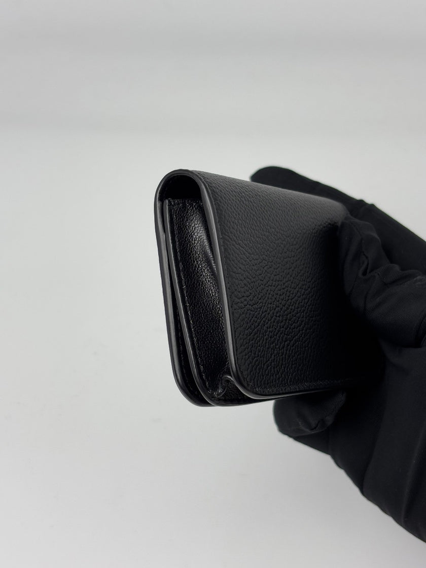 Preowned. Balenciaga Bifold Card Holder Black|7033