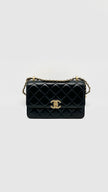 Brand New. Chanel 24C Season Flap Mini Black Adjustable Chain Strap GHW. X456C0P1|15154