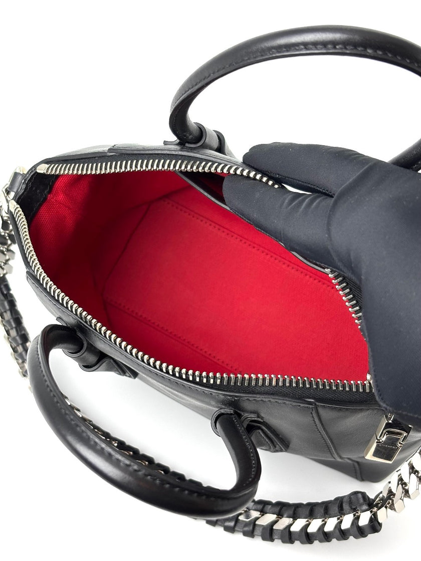 [SALE] Preowned. Givenchy Soft Antigona Mini Black With Chain|6138