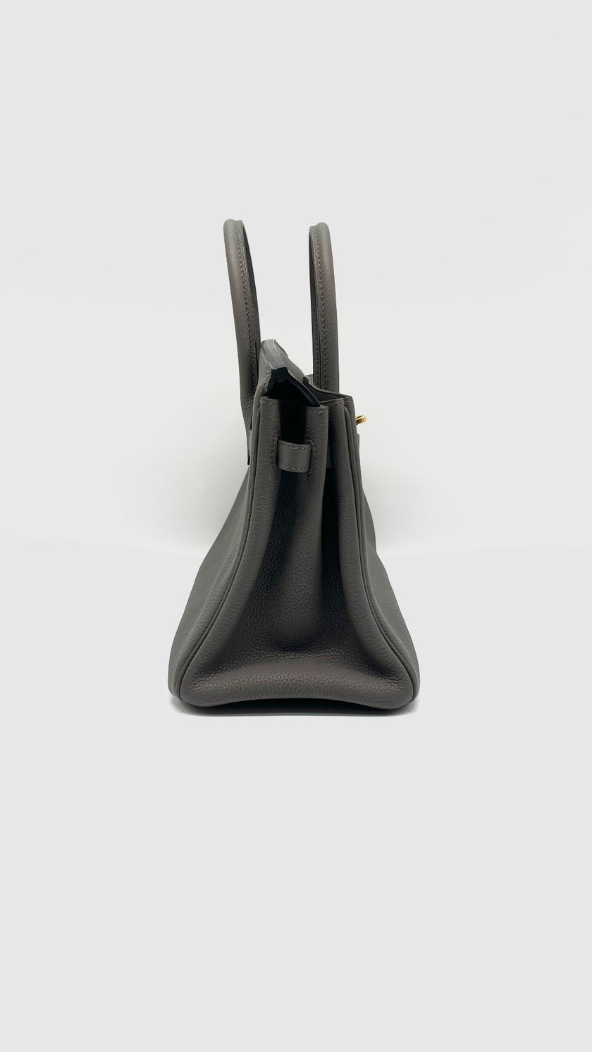 Brand New. Hermes Birkin 25 Etain Togo GHW. DPY837WM|14129