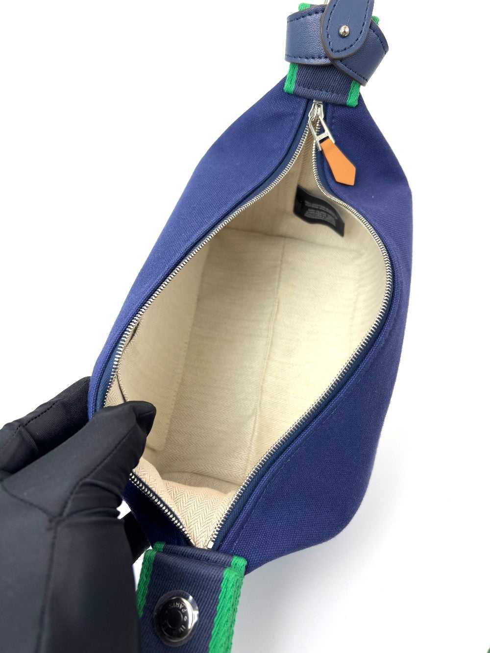 Preowned. Hermes Bride A Brac PM Blue|8011
