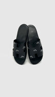 Brand New. Hermes Izmir Black Pony Sandals. 41|16201