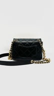 Preowned. Chanel Mini Square Flap Black Calfskin GHW. XJ2X9N68|14171
