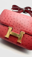 Brand New. Hermes Constance 24 Rouge Vif Ostrich GHW. ASA515UZ|16220