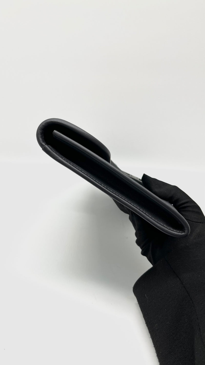 Brand New. Hermes Jige Clutch Blue Nuit/Black. WBY716BD|11923