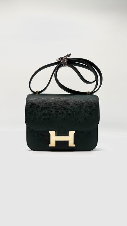 Brand New. Hermes Constance 18 Vert Mangrove Epsom GHW. WMU864SG|6540