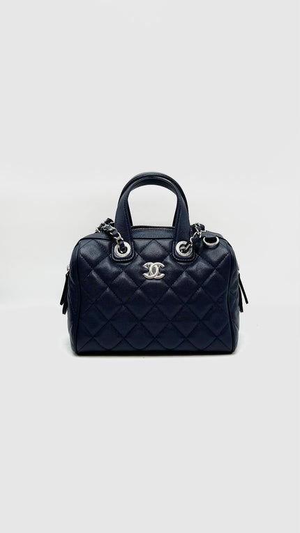 Brand New. Chanel 25 Bowler Caviar Blue SHW. C1PA750L|16534