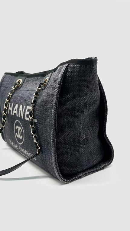Like New. Chanel Deauville Small Dark Denim. 26833028|14053