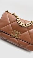 Brand New. Chanel C19 Small Tan Lambskin RHW/GHW/SHW. T7AEUT96|16616
