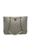 Like New. Chanel White Caviar Shopping Tote GHW. L2T3T9TA|17085