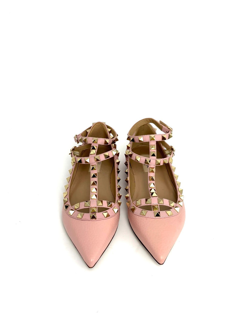 Brand New. Valentino Cage Flats Pink. 36.5|8393
