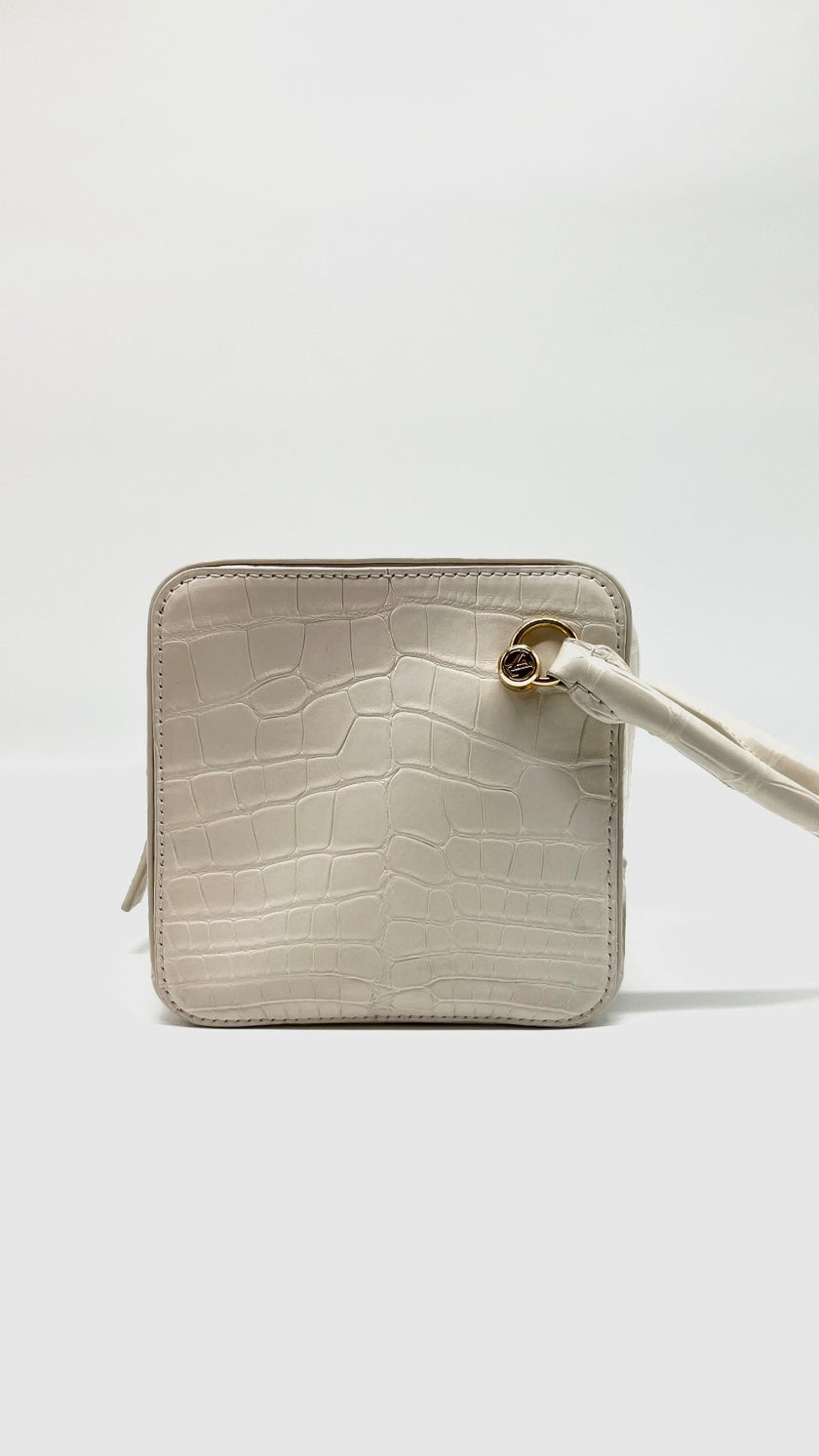 Brand New. LV Square Cube Croc White|5203