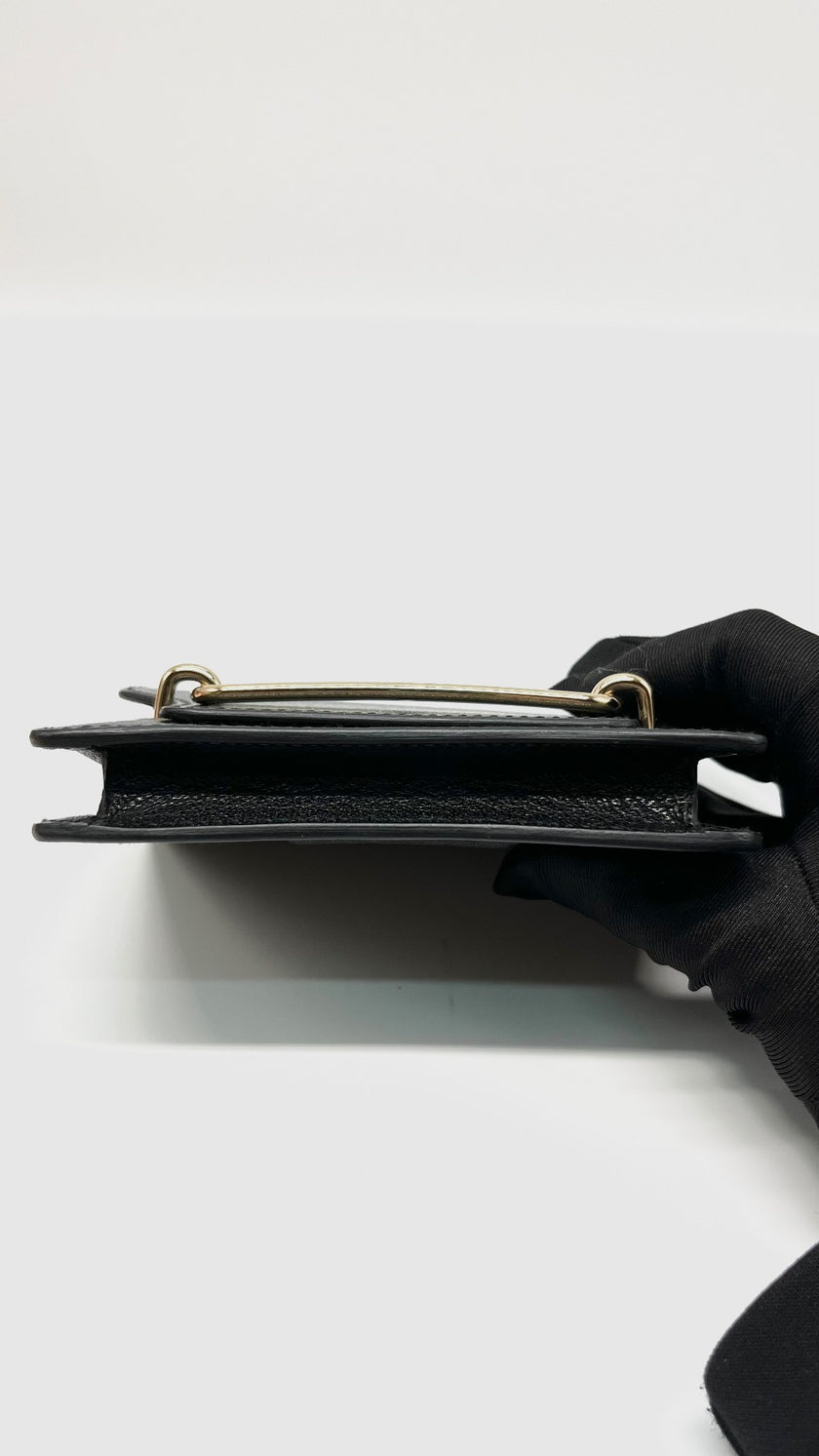 Brand New. Hermes Roulis Slim Passant Black GHW|9443