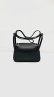 Preowned. Hermes Mini Lindy Clemence Black GHW. YCT599CZ|10309