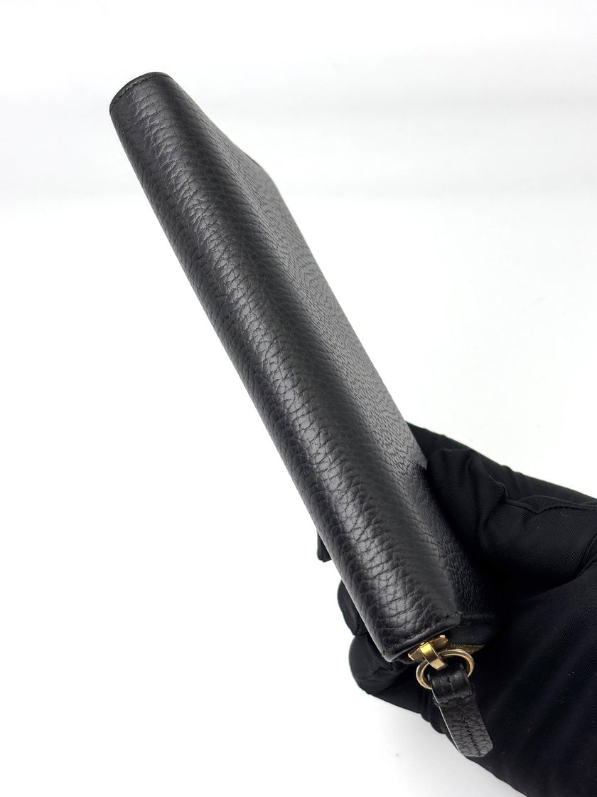 Brand New. Gucci Zip Long Wallet Black|7003