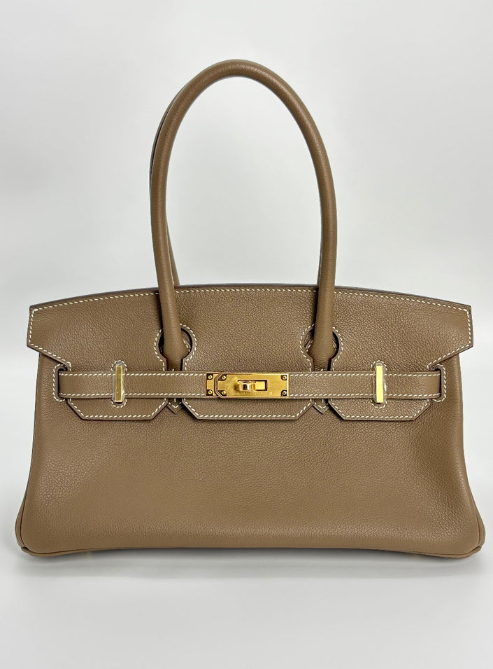Brand New. Hermes Birkin Shoulder 29 Etoupe GHW. KPY644UU|3280