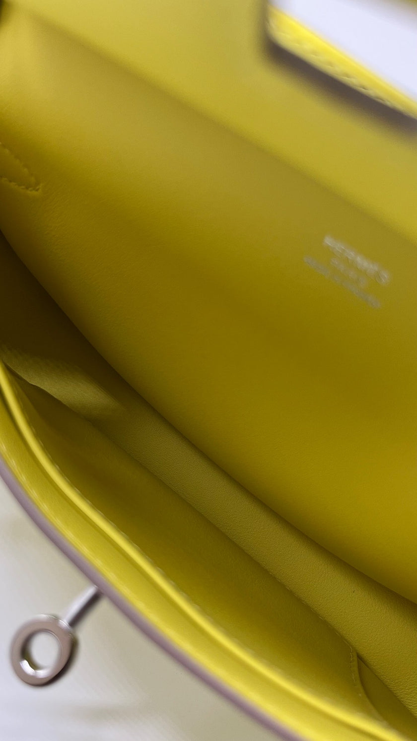 Brand New. Hermes Mini Jypsiere Swift Lime PHW. BIS281SD|5314