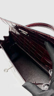 Like New. Hermes Kelly 28 Bordeaux Porosus Croc PHW. H Square 020013|15250