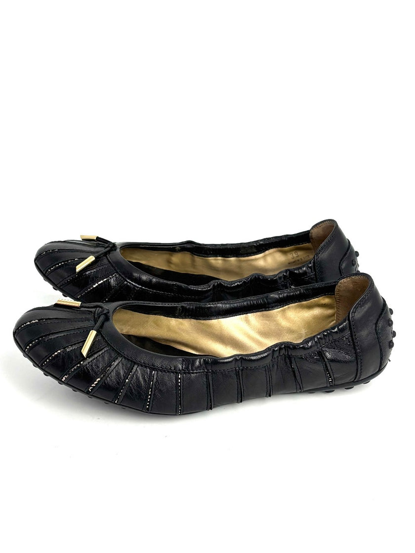 Preowned. Tods Dolls Shoes Black. 39|12831