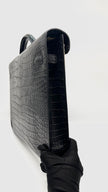 Like New. Hermes Kelly Depeches Briefcase Black Croc PHW. UPI563AP|10200