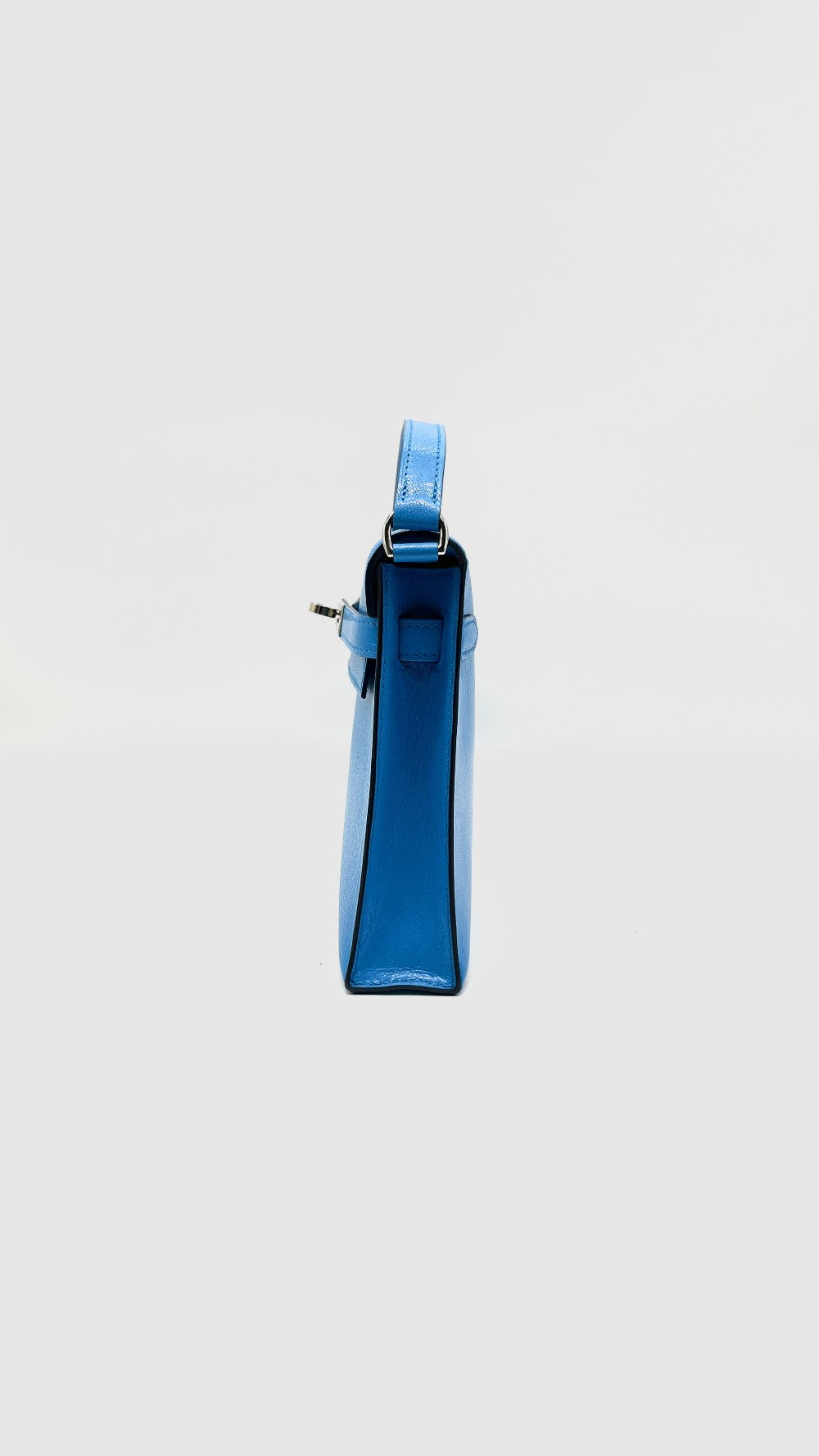 Like New. Hermes Kelly Elan Blue Frida Chevre PHW. BGN940XZ|14887