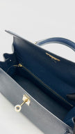 Preowned. Hermes Kelly 25 Blue De Prusse Epsom Sellier GHW. WHA469KY|16012