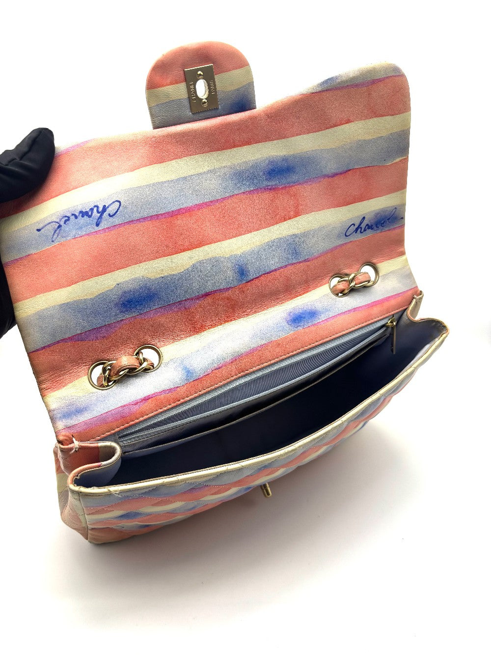 Preowend. Chanel Jumbo Single Flap Watercolor Lambskin GHW. 13764777|17066