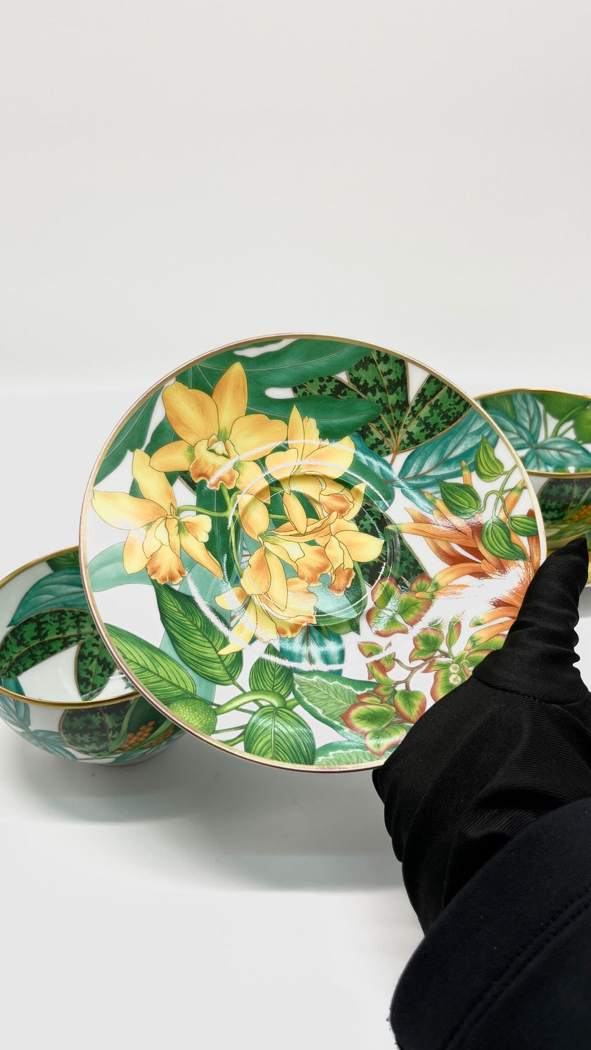 Brand New. Hermes Passifolia Breakfast Cup And Saucer Set|10564