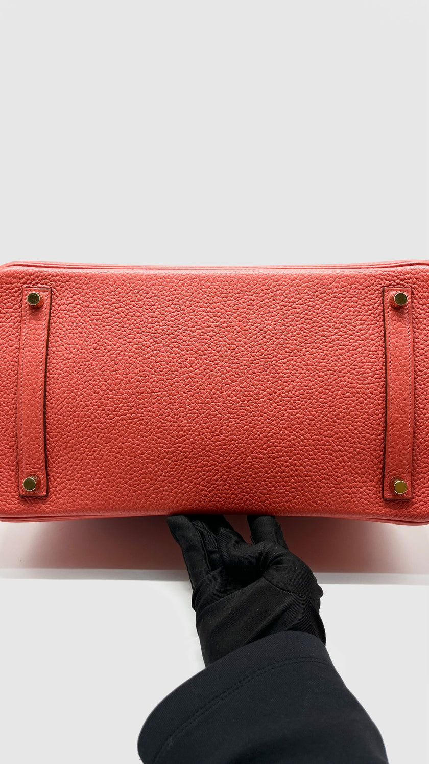 Preowned. Hermes Birkin 35 Rose Jaipur Clemence GHW. R212E|12245