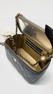 Brand New. Chanel Small Pearl Crush Vanity Case Gray Lambskin GHW. C2P0G450|15126