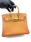 Like New. Hermes Birkin 25 Gold Togo GHW. XMA129AK|17925