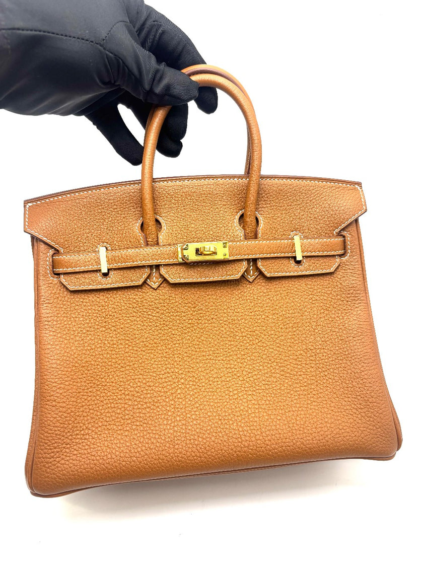 Like New. Hermes Birkin 25 Gold Togo GHW. XMA129AK|17925