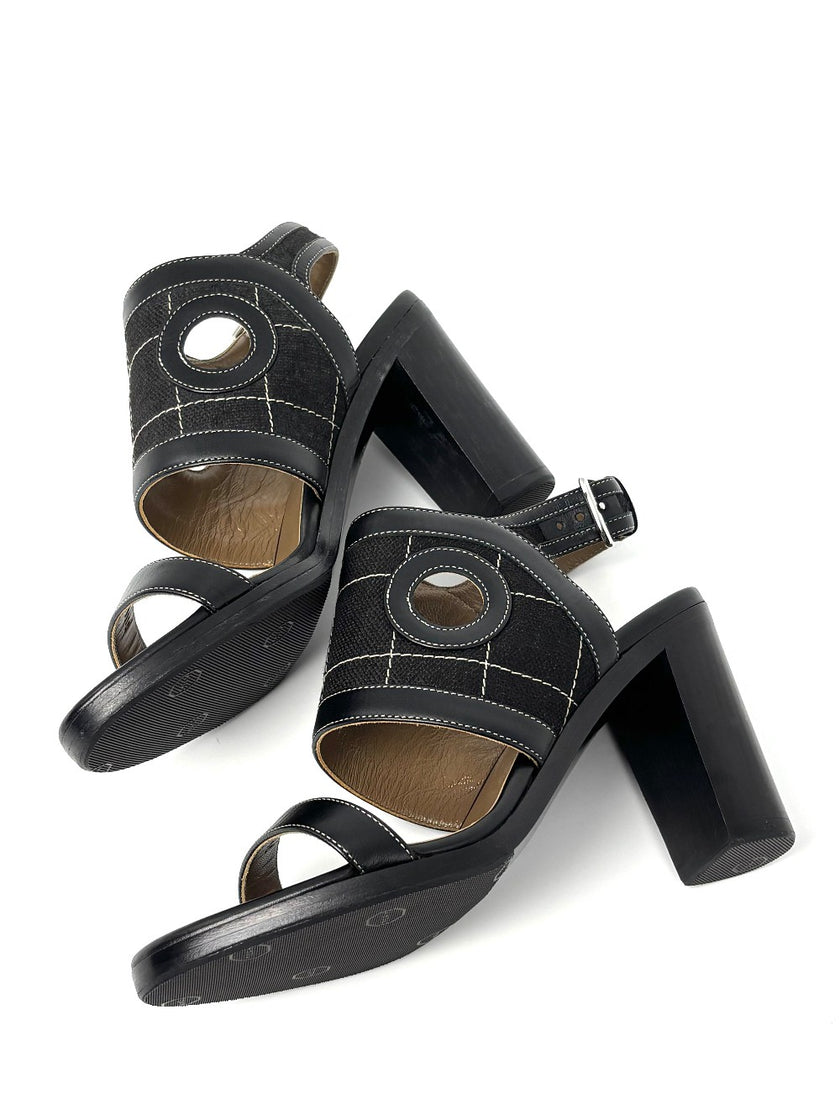 Preowned. Hermes Rita Heels Black. 36|8980