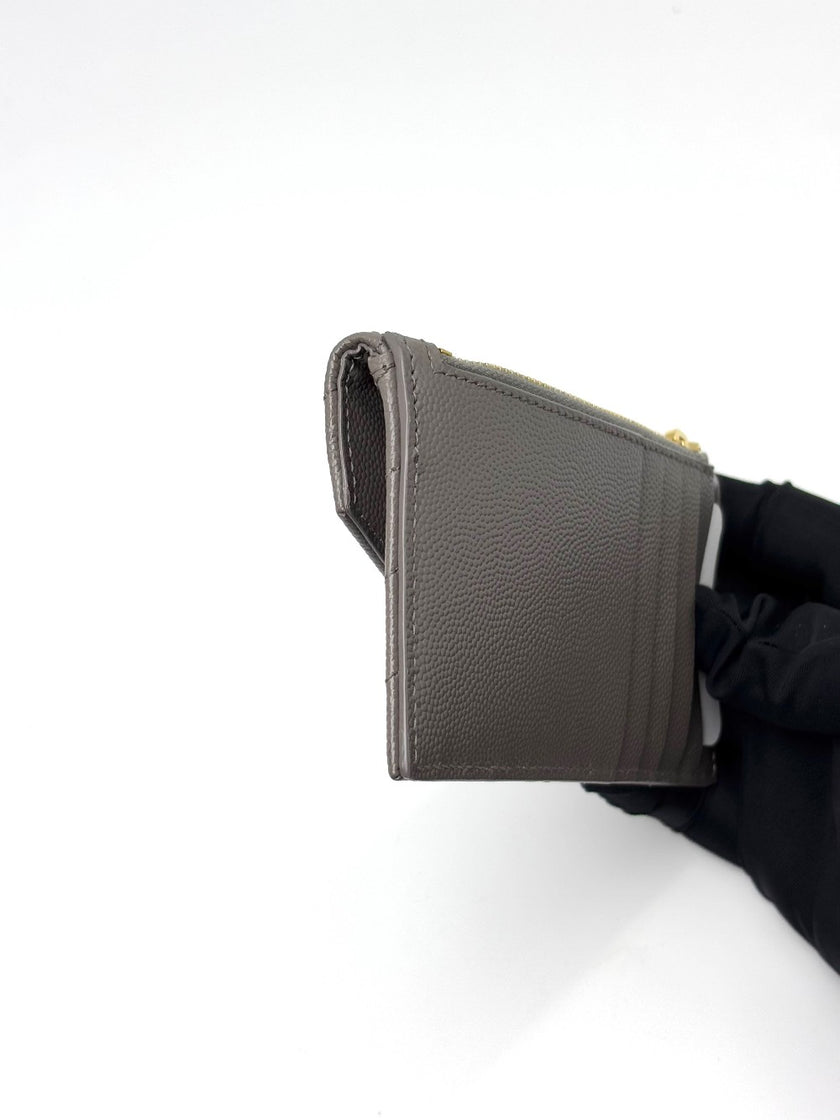 Brand New. YSL Small Envelope Flap Wallet Gray|7178