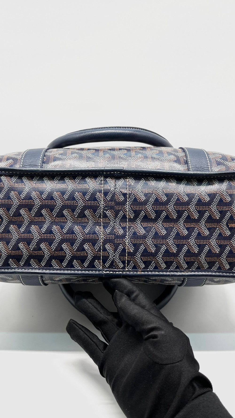 Preowned. Goyard Bourgogne Tote Blue. SOA020232|13983