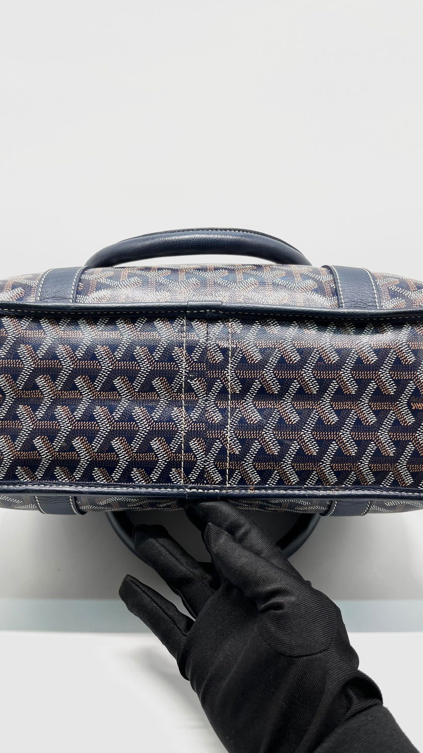Preowned. Goyard Bourgogne Tote Blue. SOA020232|13983