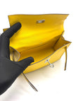 Brand New. Hermes Kelly Pochette Jaune Ambre Swift PHW. BNS8828D|17690