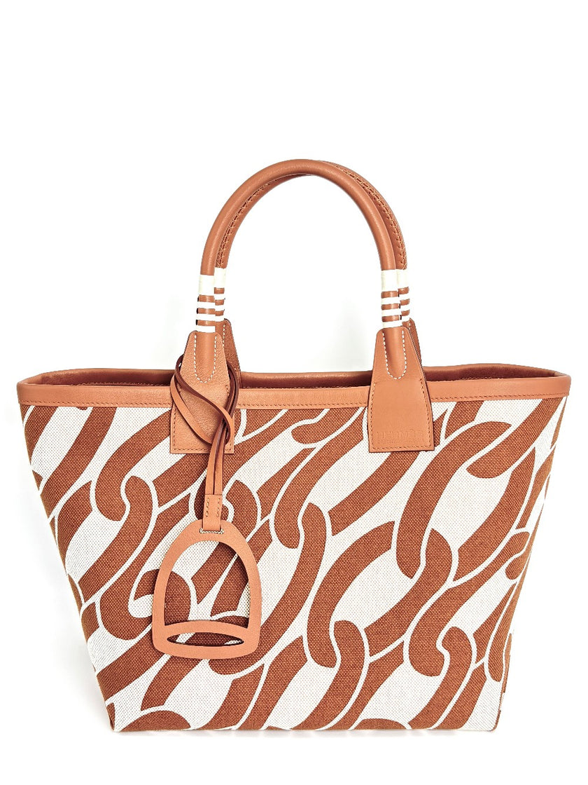 Brand New. Hermes Steeple 25 Tote Canvass/Gold. BFM011PM|3772