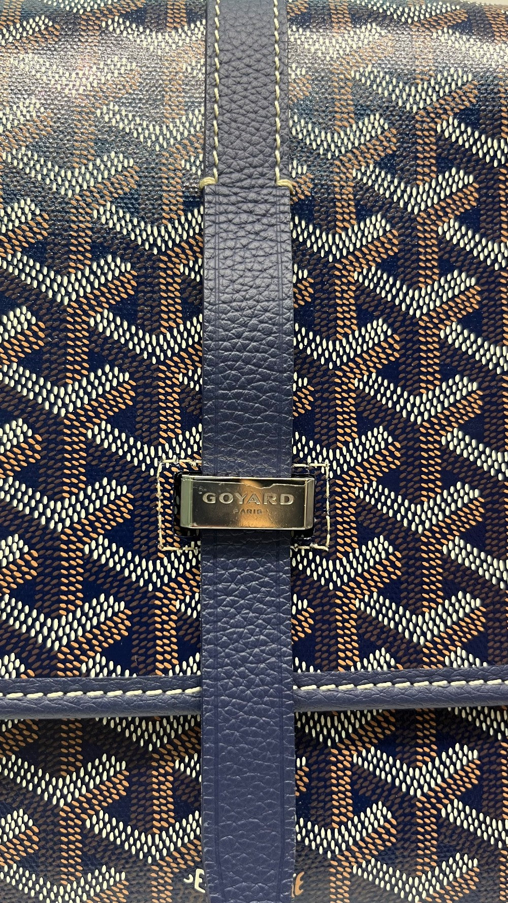 Preowned. Goyard Belvedere MM Messenger Bag Blue. MAE020237|11413