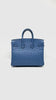 Like New. Hermes Birkin 25 Ostrich Blue Brighton PHW. DSA365XI|12982