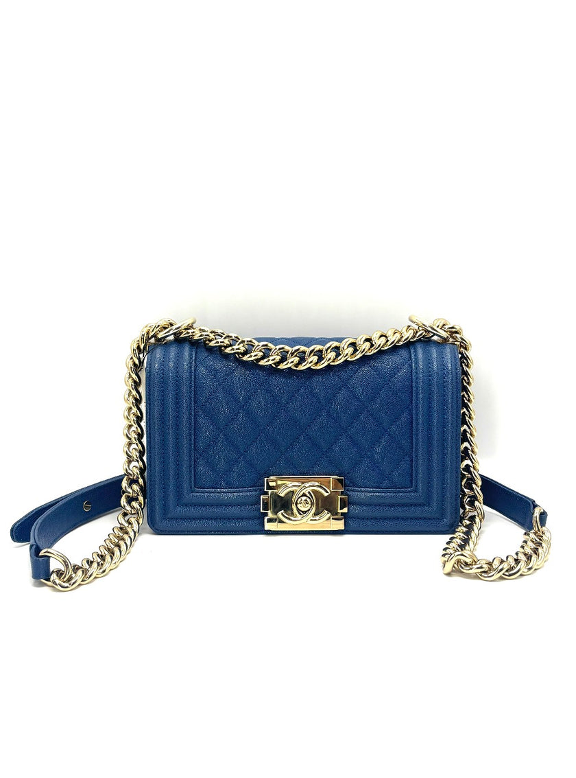 Preowned. Chanel Leboy Small Blue Caviar GHW. 27805471|17520