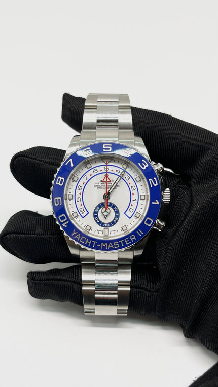 Preowned. Rolex Yachtmaster 2 White Dial All Steel 2021 11 Links 44mm|5645